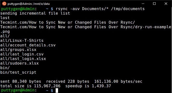 rsync command